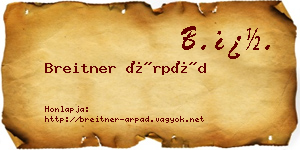 Breitner Árpád névjegykártya