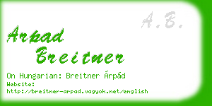 arpad breitner business card